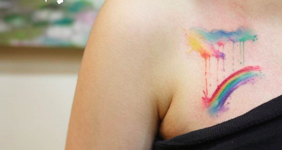 Pride  Rainbow watercolor tattoo ideas  Rainbow tattoos Watercolor heart  tattoos Watercolor tattoo