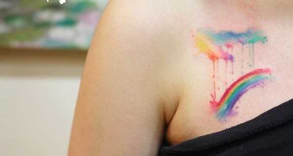 baby footprints with angel wings tattoos