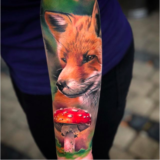 Taped Fox Tattoo on Hip - Best Tattoo Ideas Gallery