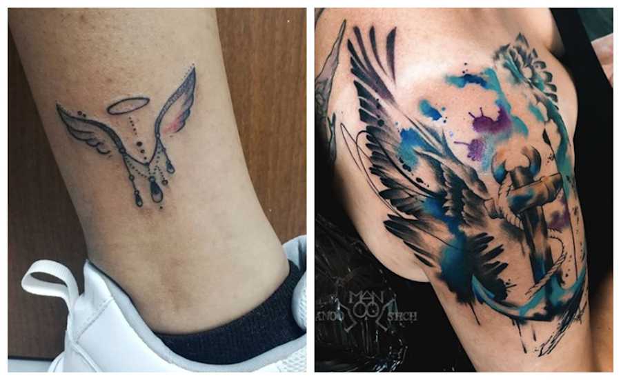 20 Lovely Light & Disturbingly Dark Angel Tattoos