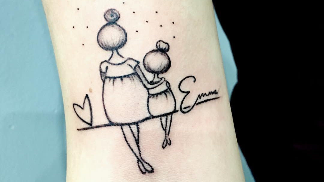Mum and daughter tattoos celebrate your children