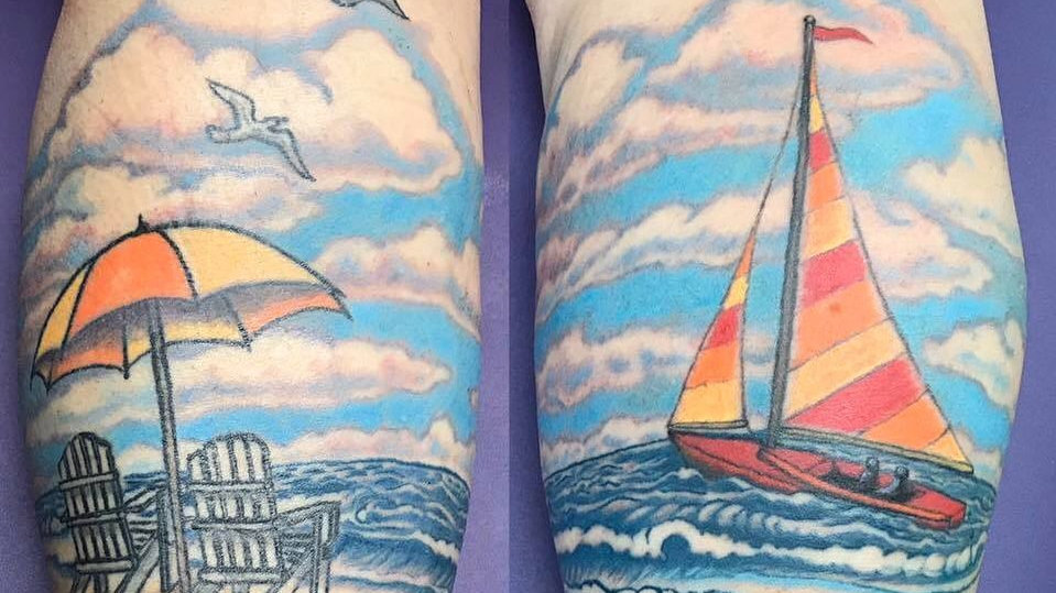 14 Beautifully Done Ocean Sunset Tattoos Design Press