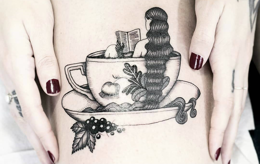 Art by Raul  Super fun tea cup sunflower tattoo One thing Ive learned  about Texans is they love their sweet tea I prefer unsweetened Thank you  all for your continual support 