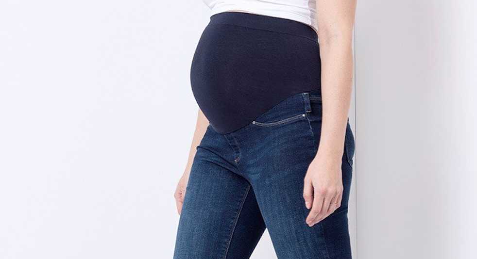 Women's Denim Blue Seraphine over the bump skinny fit maternity