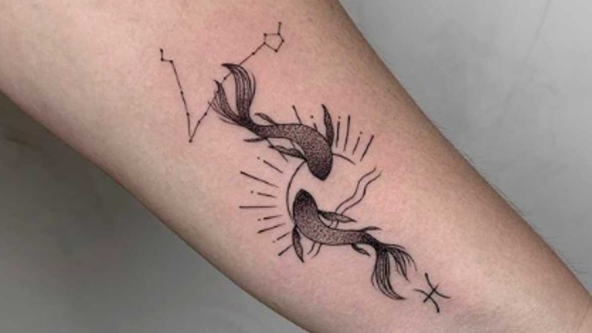 Tiny Pisces Symbol Tattoo - wide 5
