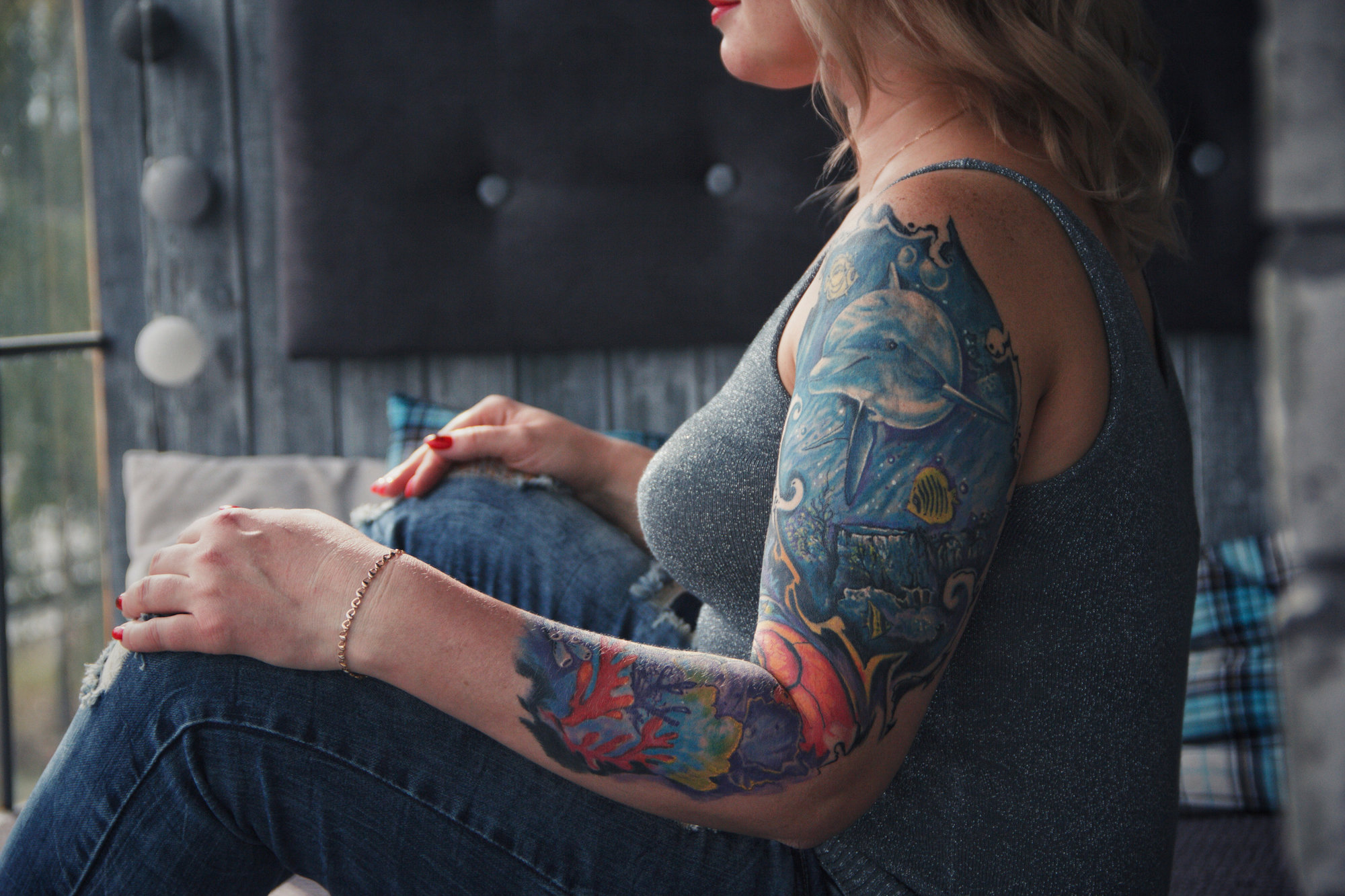 Sea themed watercolor style sleeve tattoo Tattoo  Official Tumblr page  for Tattoofilter for Men and Women
