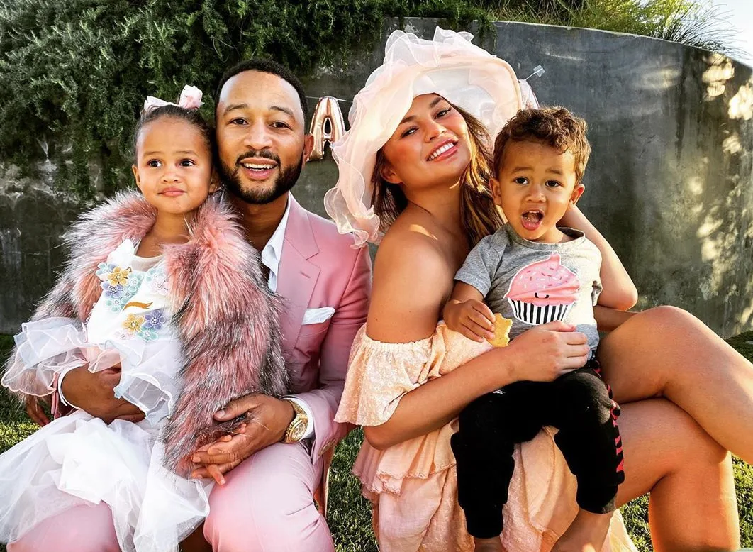 Chrissy Teigen, John Legend, Luna Stephens, Miles Stephens