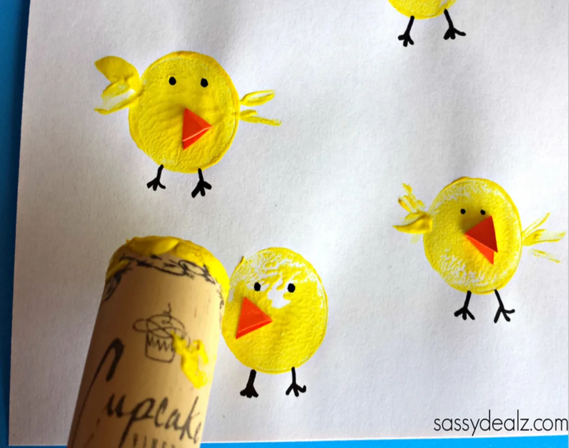 Wine Cork Easter Chicks