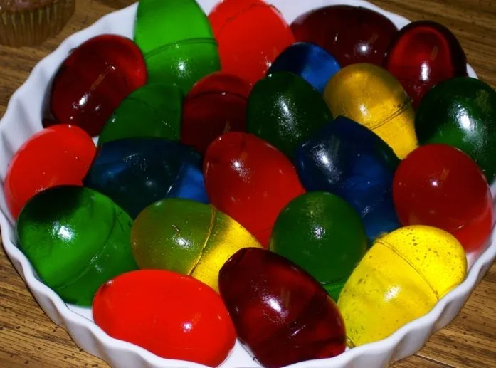 Colorful Jell-O Eggs
