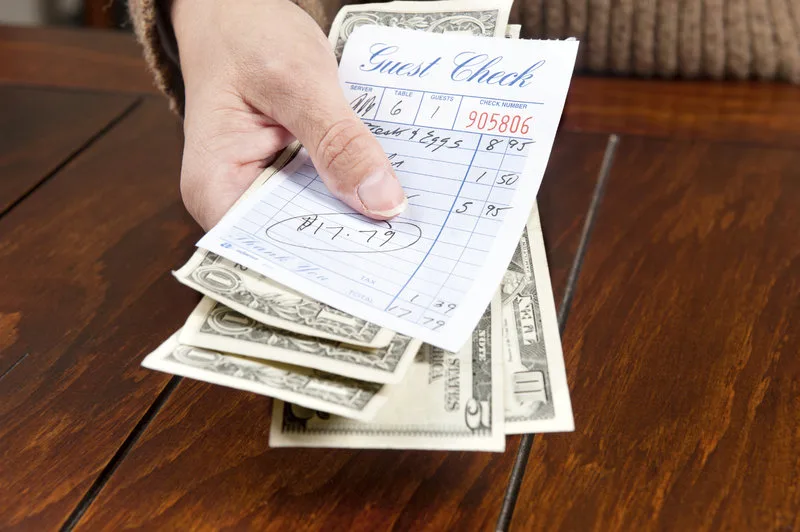 Tip your server the full amount on an inexpensive meal