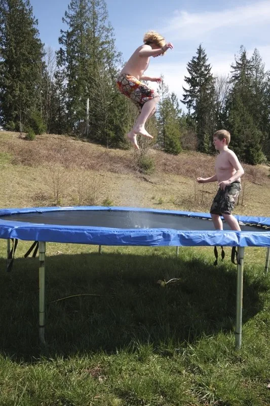 7. Run sprinklers under your trampoline