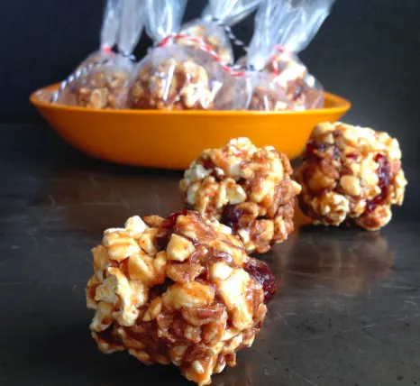 Peanut Butter Popcorn Balls