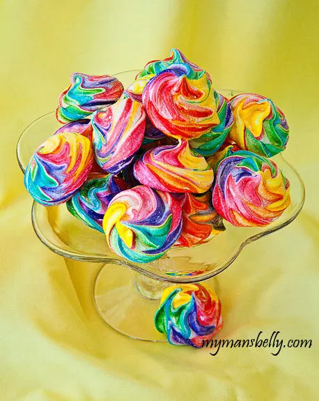 Rainbow Meringue Cookies