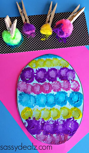 Pom Pom Egg Painting