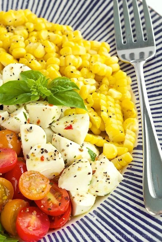 Fresh Corn Caprese Salad