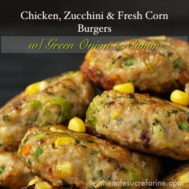 Chicken, Zucchini & Fresh Corn Burgers