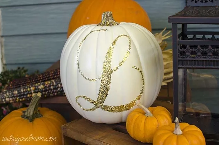 Glitter Monogram Pumpkin