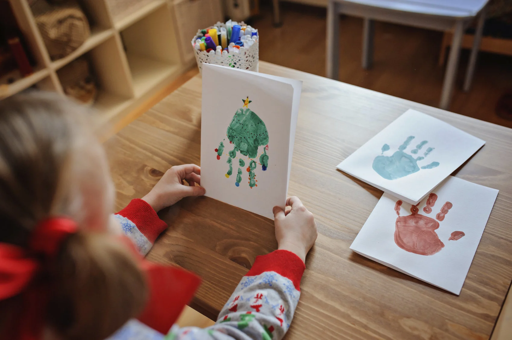 Work on crafts to send to troops.