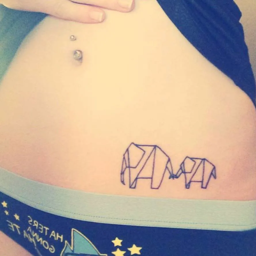 Elephant Hip Tattoo