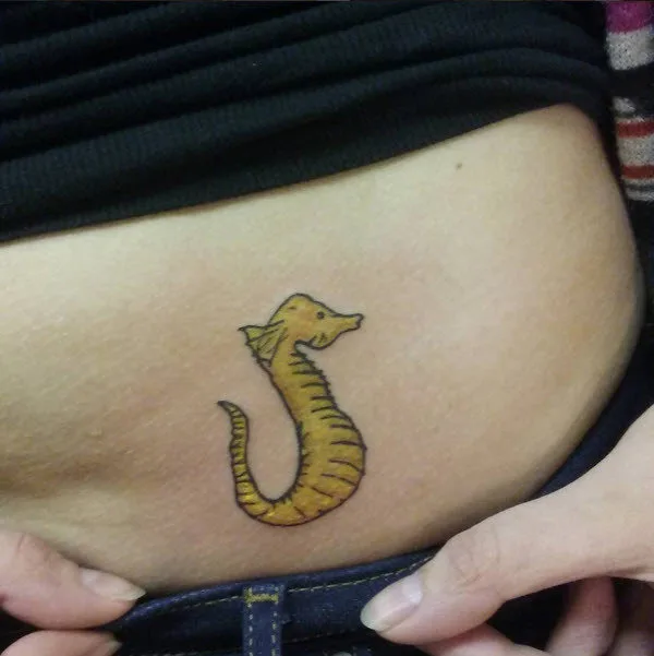 Seahorse Hip Tattoo