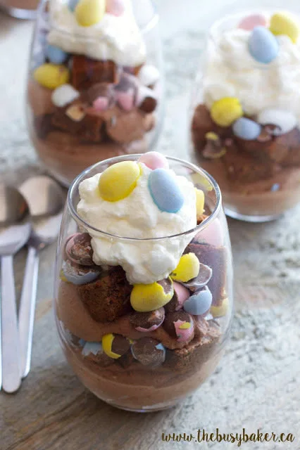 Mini Egg Brownie Parfaits