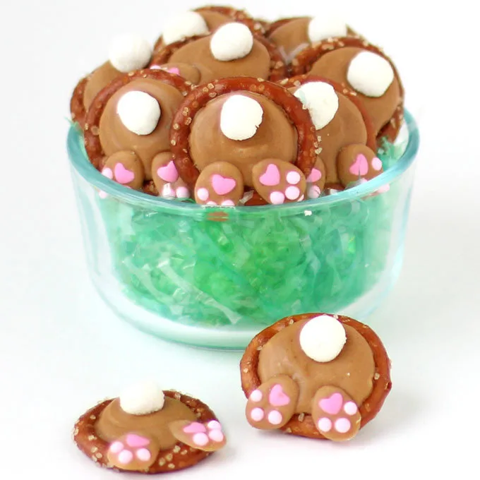 Peanut Butter Bunny Butt Pretzels