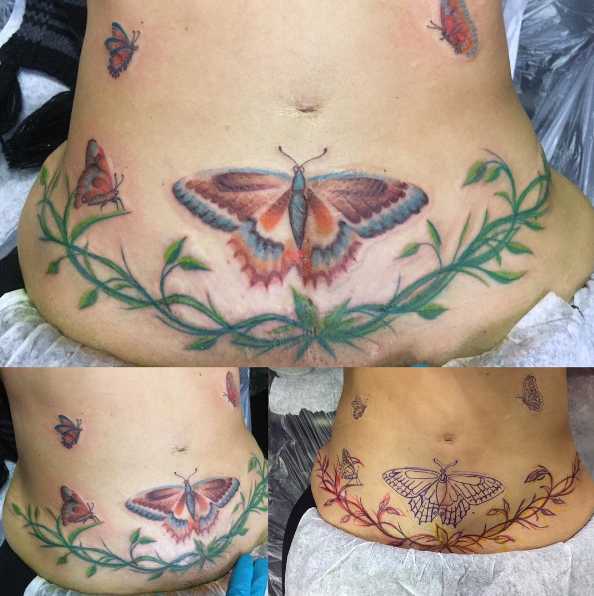 50 Tattoo Ideas to Cover a CSection Scar