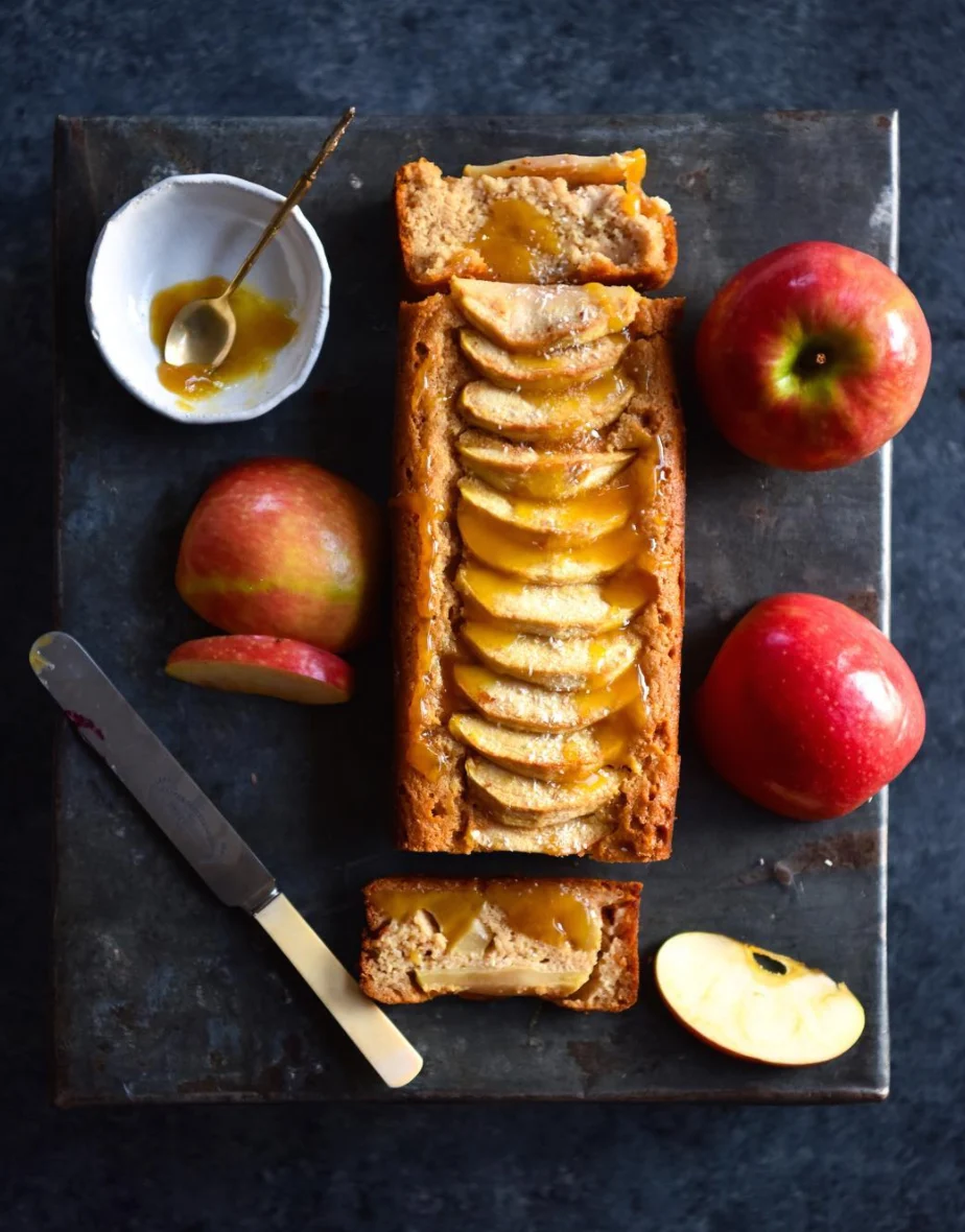 Apple and Coconut Loaf With Salted Caramel Sauce
