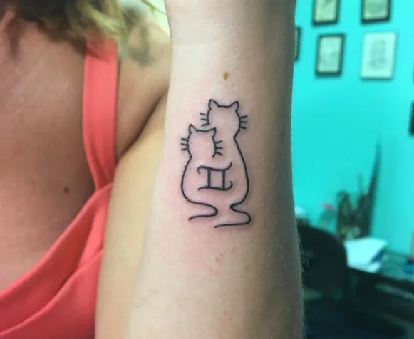 Kitty Cat Zodiac Tattoo