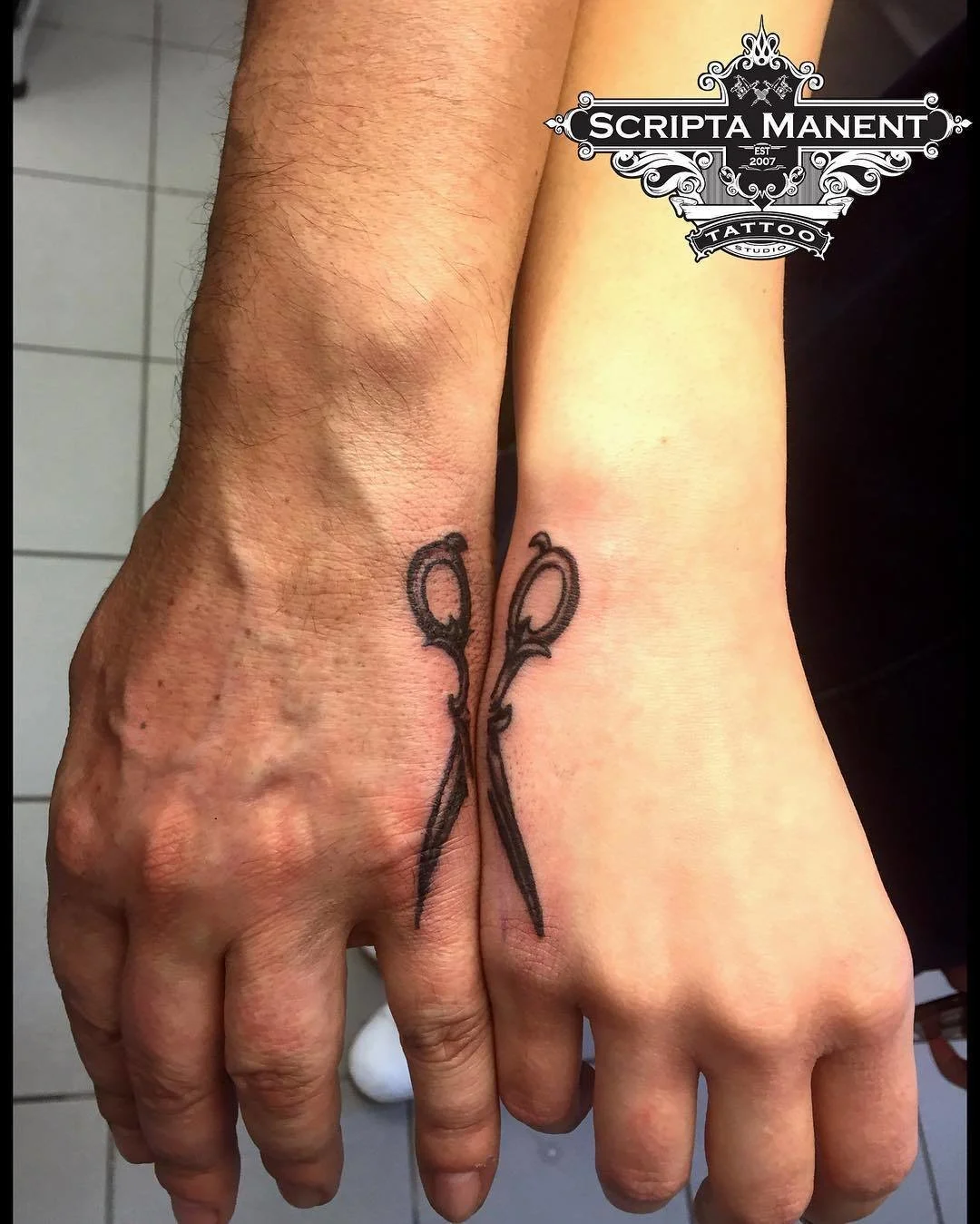 Scissor Father-Daughter Tattoos