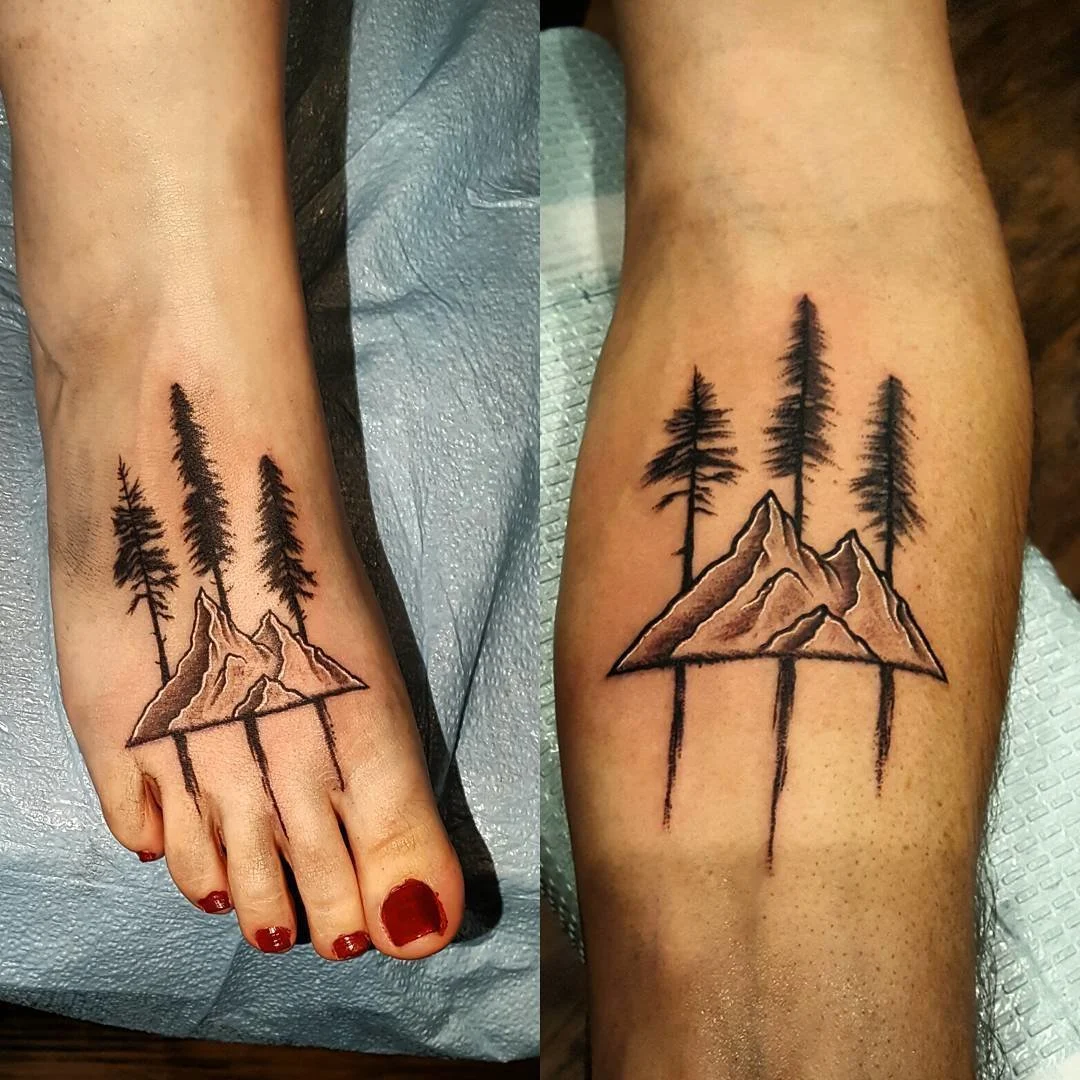 Mountain Father-Daughter Tattoos