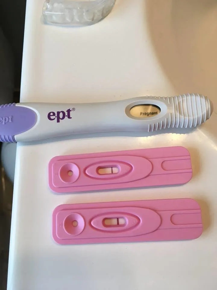 Six days later, Tiffany's pregnancy tests started coming back positive.