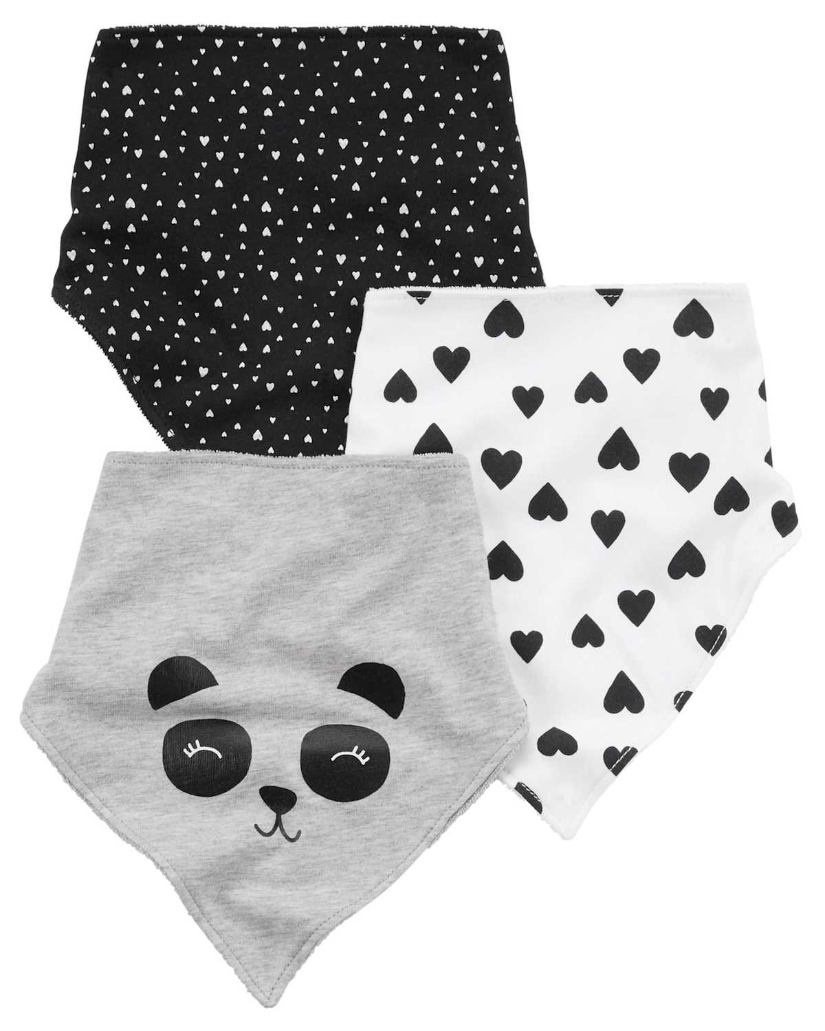 Black-and-white heart bibs Black-and-white heart bibs