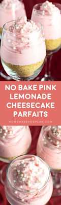 No Bake Pink Lemonade Cheesecake Parfaits