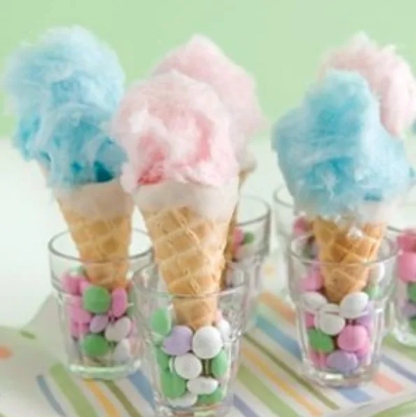 Cotton Candy Ice Cream Cones