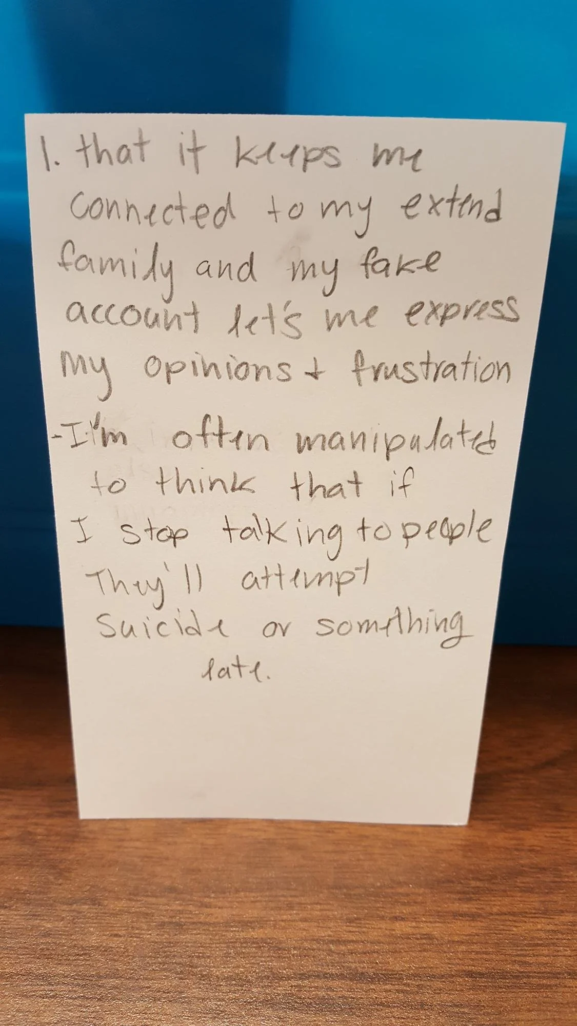 A few students even admitted to having secret social media accounts their parents don't know about.