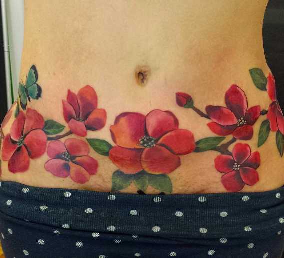 50 Tattoo Ideas to Cover a CSection Scar