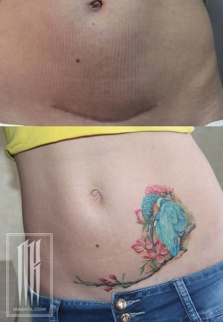 Csection tattoos mums reveal caesarean scar body art  MadeForMums