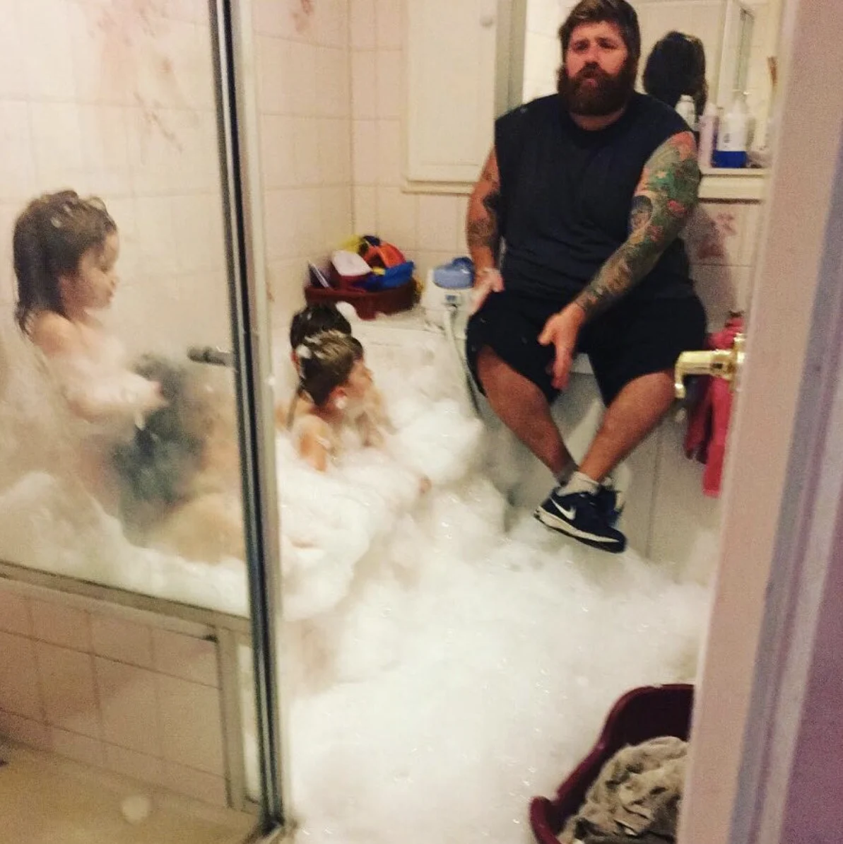 Bubble Bath Dad Fail