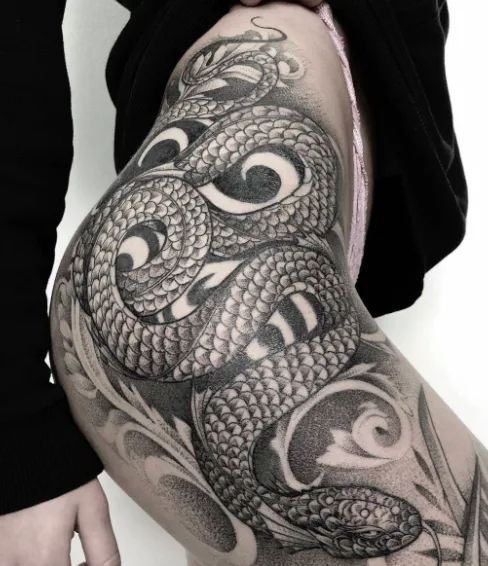 Snake Hip Tattoo