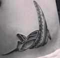 Manta Ray Hip Tattoo