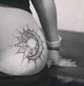 Sun & Moon Hip Tattoo