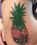 Pineapple Hip Tattoo
