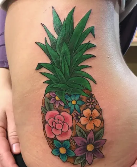 Pineapple Hip Tattoo