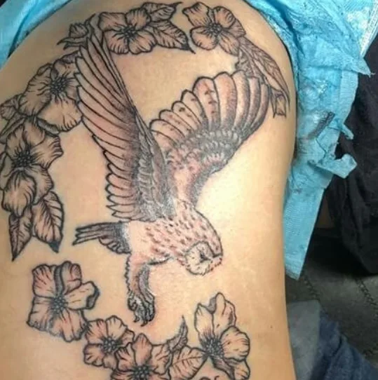 Owl Hip Tattoo