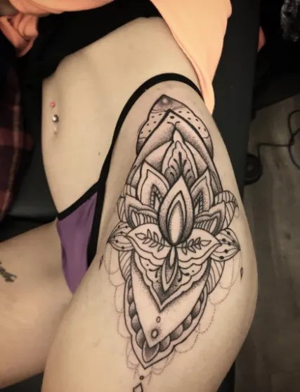 Mandala Hip Tattoo