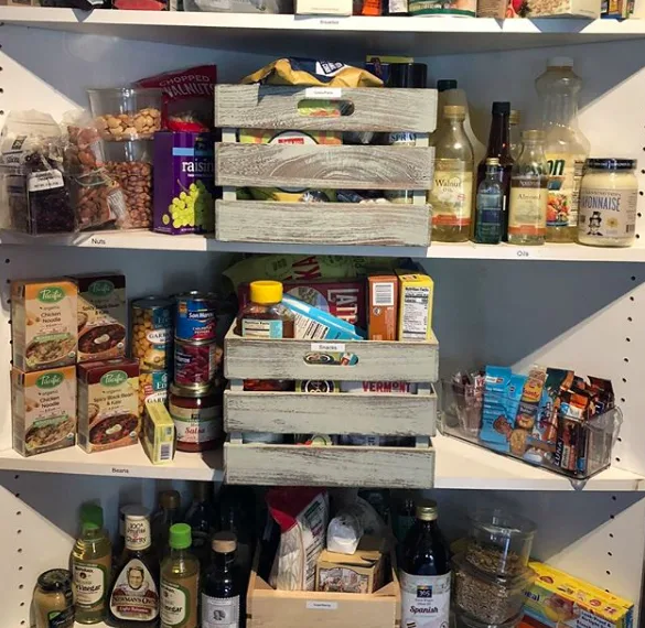 Wood Bins in Pantry