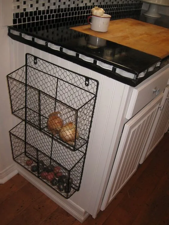 Wire Bins on Side of Cabinet