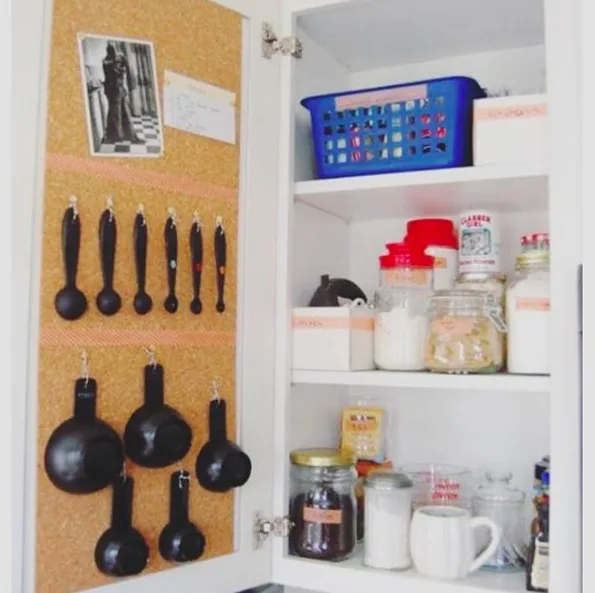 Cork Board on Cabinet Door