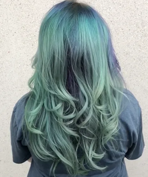 Smokey Aqua Hair Color